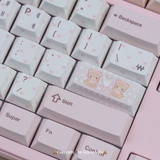 Keyria Labs  Customized PBT bear tea party Keycaps with five sided thermal sublimation