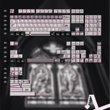 Keyria Labs custom PBT black pink monastery keycaps, five-sided sublimation