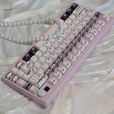 Keyria Labs custom PBT black pink monastery keycaps, five-sided sublimation