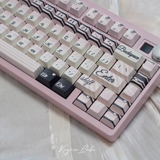 Keyria Labs custom PBT black pink monastery keycaps, five-sided sublimation
