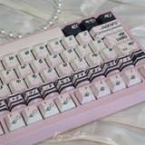 Keyria Labs custom PBT black pink monastery keycaps, five-sided sublimation