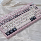 Keyria Labs custom PBT black pink monastery keycaps, five-sided sublimation