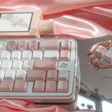 Keyria Labs  Customized PBT  coral pink Keycaps with five sided thermal sublimation