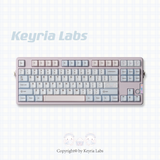 Keyria Labs  Customized PBT bear tea party blue Keycaps with five sided thermal sublimation