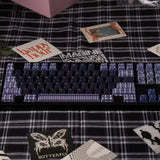 Keyria Labs  Customized PBT Denim blue houndstooth Keycaps with five sided thermal sublimation