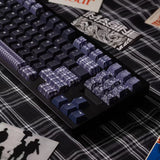 Keyria Labs  Customized PBT Denim blue houndstooth Keycaps with five sided thermal sublimation