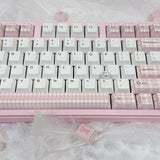 Keyria Labs  Customized PBT Keycaps pink houndstooth with five sided thermal sublimation