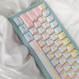 Keyria Labs  Customized PBT Patchwork Milk Candy Keycaps with five sided thermal sublimation