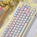 Keyria Labs  Customized PBT Patchwork Milk Candy Keycaps with five sided thermal sublimation