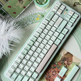 Keyria Labs  Customized PBT bear tea party forest green Keycaps with five sided thermal sublimation