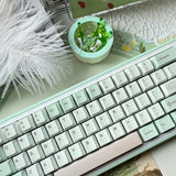 Keyria Labs  Customized PBT bear tea party forest green Keycaps with five sided thermal sublimation