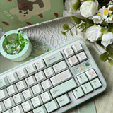 Keyria Labs  Customized PBT bear tea party forest green Keycaps with five sided thermal sublimation