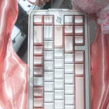 Keyria Labs  Customized PBT  coral pink Keycaps with five sided thermal sublimation