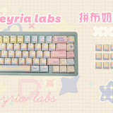 Keyria Labs  Customized PBT Patchwork Milk Candy Keycaps with five sided thermal sublimation