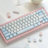 Keyria Labs  Customized PBT bear tea party blue Keycaps with five sided thermal sublimation