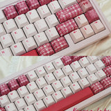 Keyria Labs  Customized PBT Rose Houndstooth Keycaps with five sided thermal sublimation