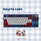 Keyria Labs / Nautical Diary Notebook Cute Red and Blue Bear PBT Custom Keycaps Five-Side Thermal Sublimation