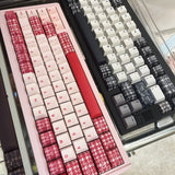 Keyria Labs  Customized PBT Rose Houndstooth Keycaps with five sided thermal sublimation