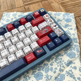 Keyria Labs / Nautical Diary Notebook Cute Red and Blue Bear PBT Custom Keycaps Five-Side Thermal Sublimation
