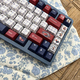 Keyria Labs / Nautical Diary Notebook Cute Red and Blue Bear PBT Custom Keycaps Five-Side Thermal Sublimation