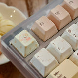 Keyria Labs / Little Bear Tea Party Little Bear Yellow PBT Custom Keycaps Five-Sided Heat Sublimation