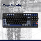 Keyria Labs  Customized PBT Denim blue houndstooth Keycaps with five sided thermal sublimation